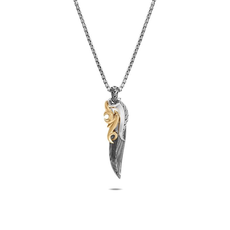 Sterling Silver and 18k Yellow Gold Classic Knife Necklace