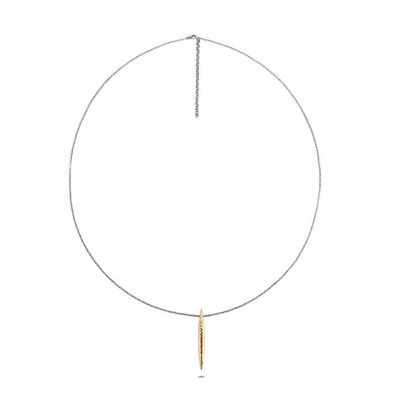 Silver and 18k Yellow Gold Classic Spear Necklace
