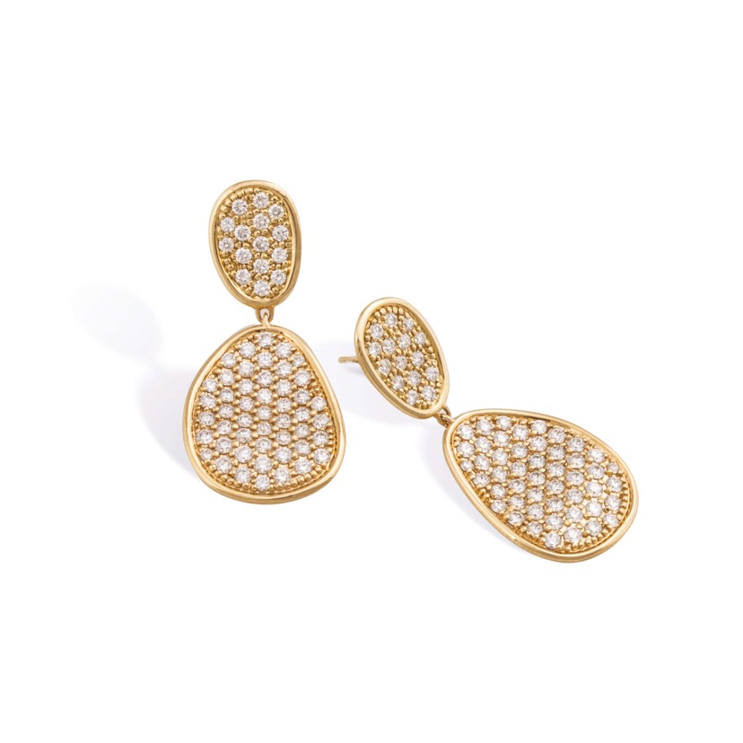 18k Yellow Gold Lunaria Drop Earrings
