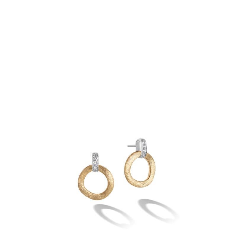 18k Two Tone Jaipur Diamond Drop Earrings