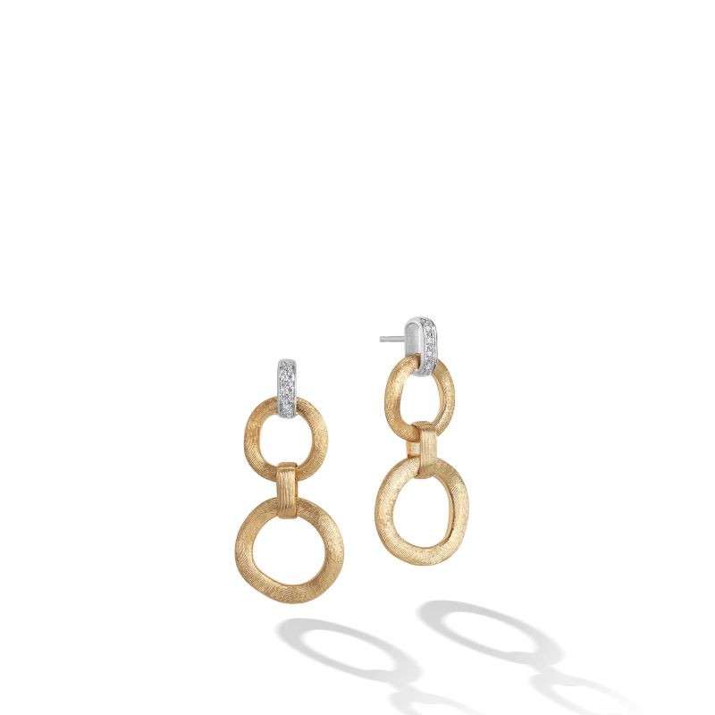 18k Two Tone Jaipur Link Drop Earrings