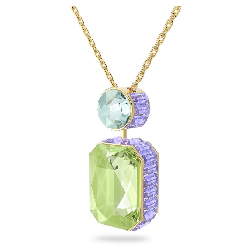 Orbita Gold Plated Blue Green and Purple Crystal Necklace
