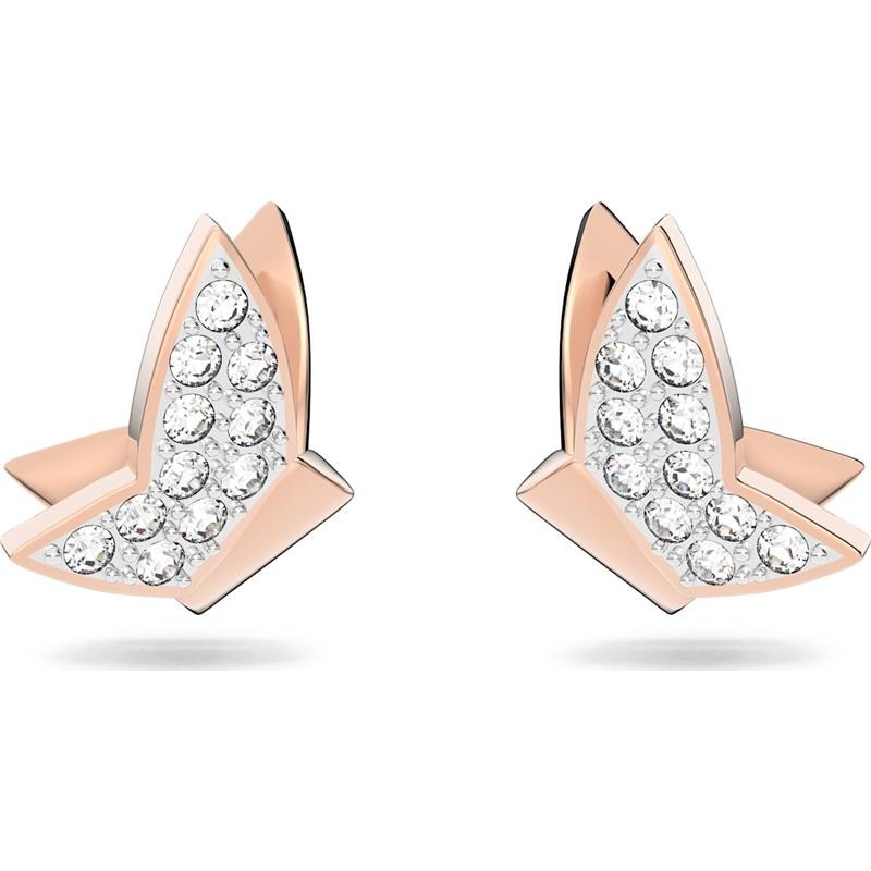 Lilia Rose Gold Plated Crystal Butterfly Stud Earrings