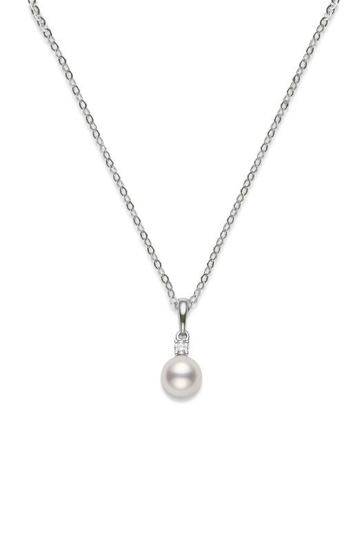 18k White Gold Pearl Diamond Necklace
