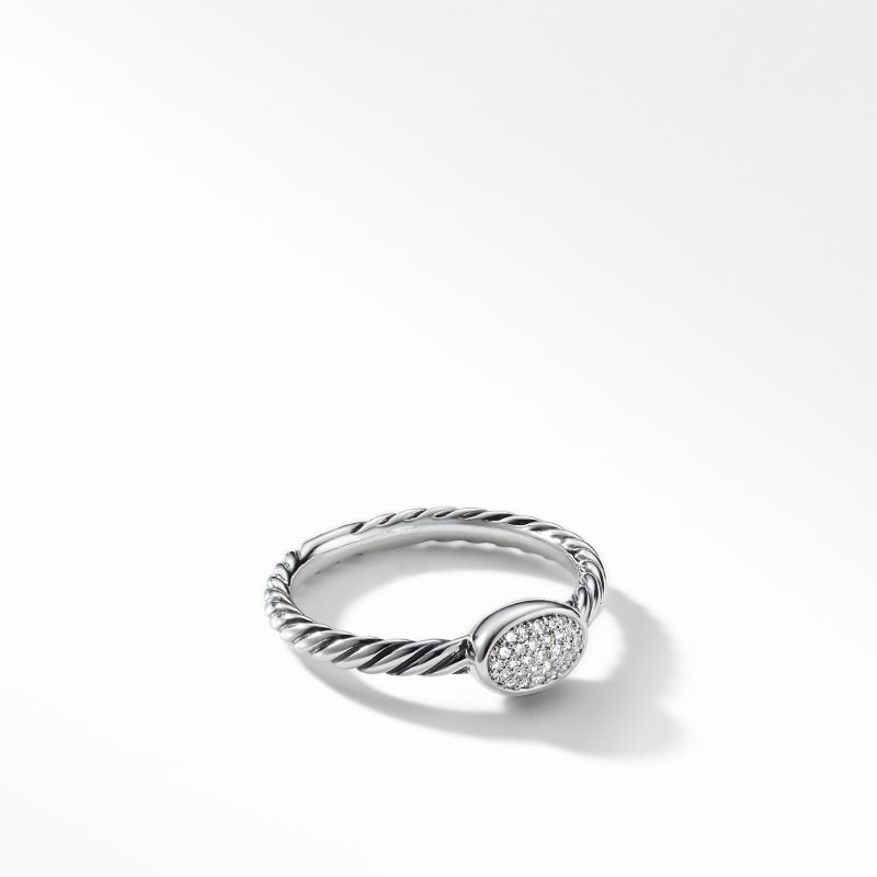 Sterling Silver Small Oval Cable Stack Ring