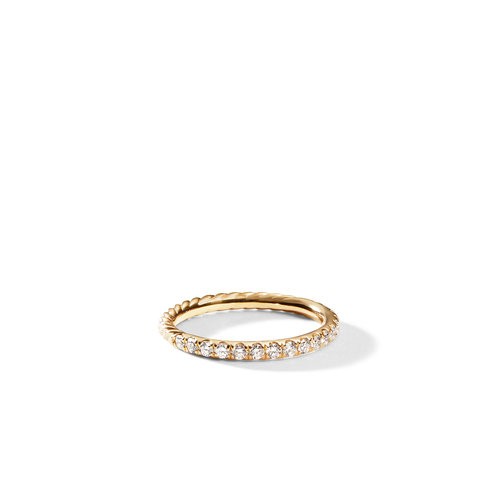 Cable Collectibles® Stack Ring in 18K Yellow Gold with Pavé Diamonds