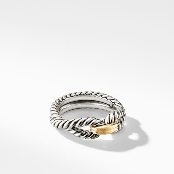 Silver and 18k Yellow Gold Cable Loop Ring