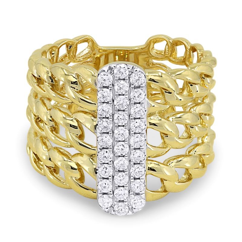 14k Two Tone Diamond Cable Ring