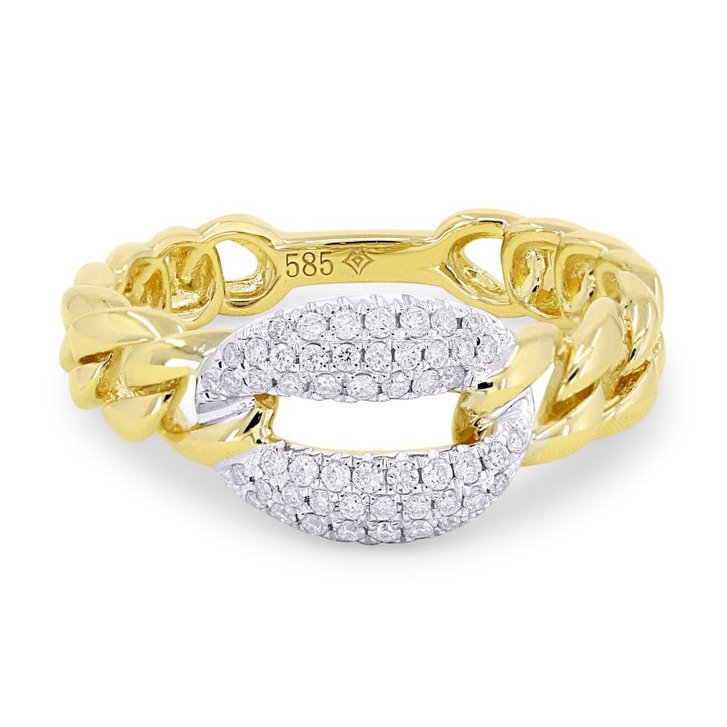 14k Two Tone Open Circle Cable Ring