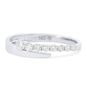 14k White Gold Diamond Bypass Ring
