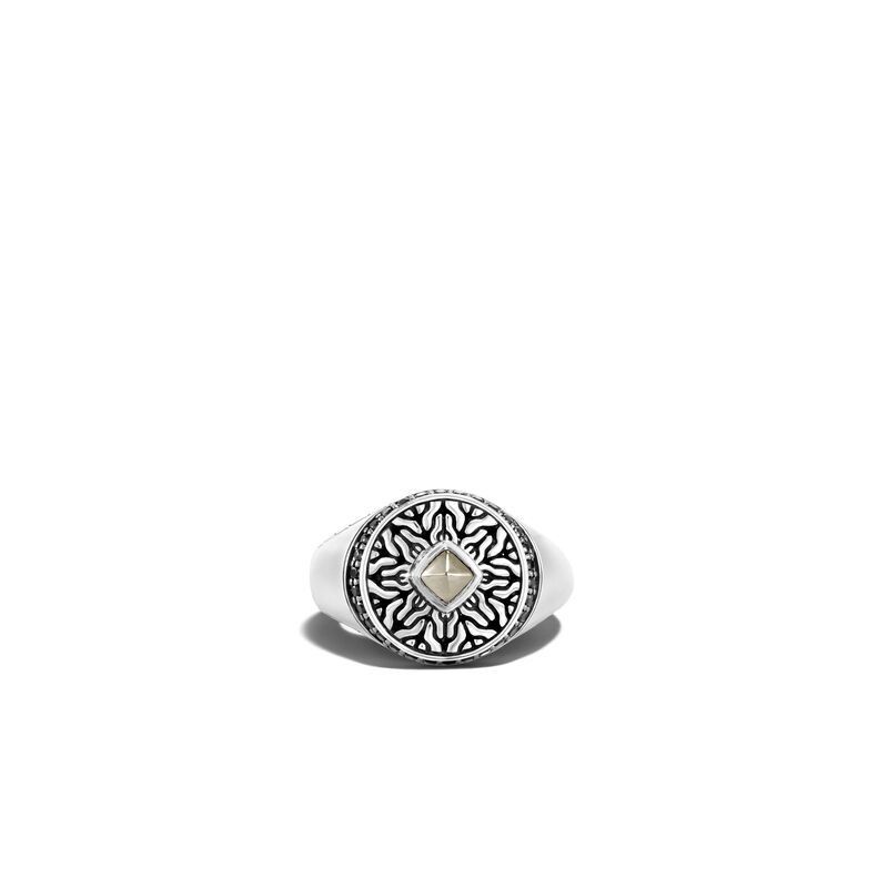 Sterling Silver Pyrite Signet Ring