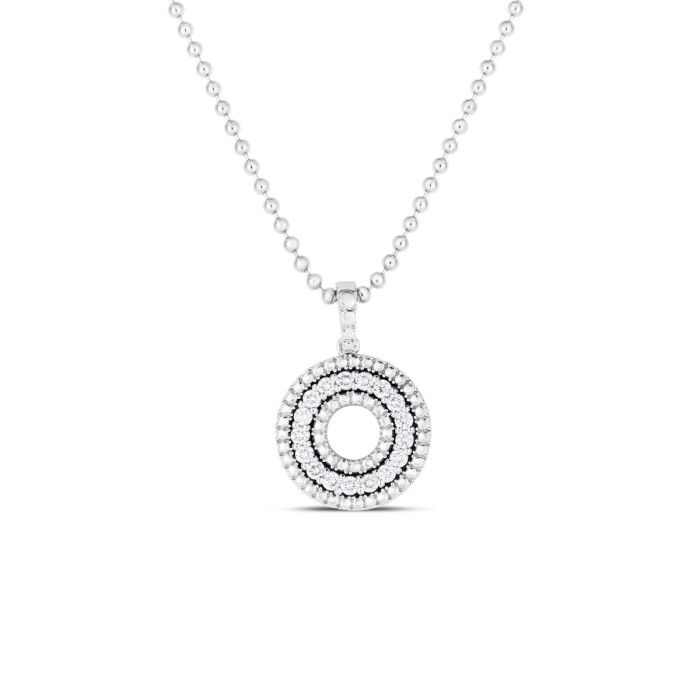 18K White Gold Siena Diamond Circle Necklace