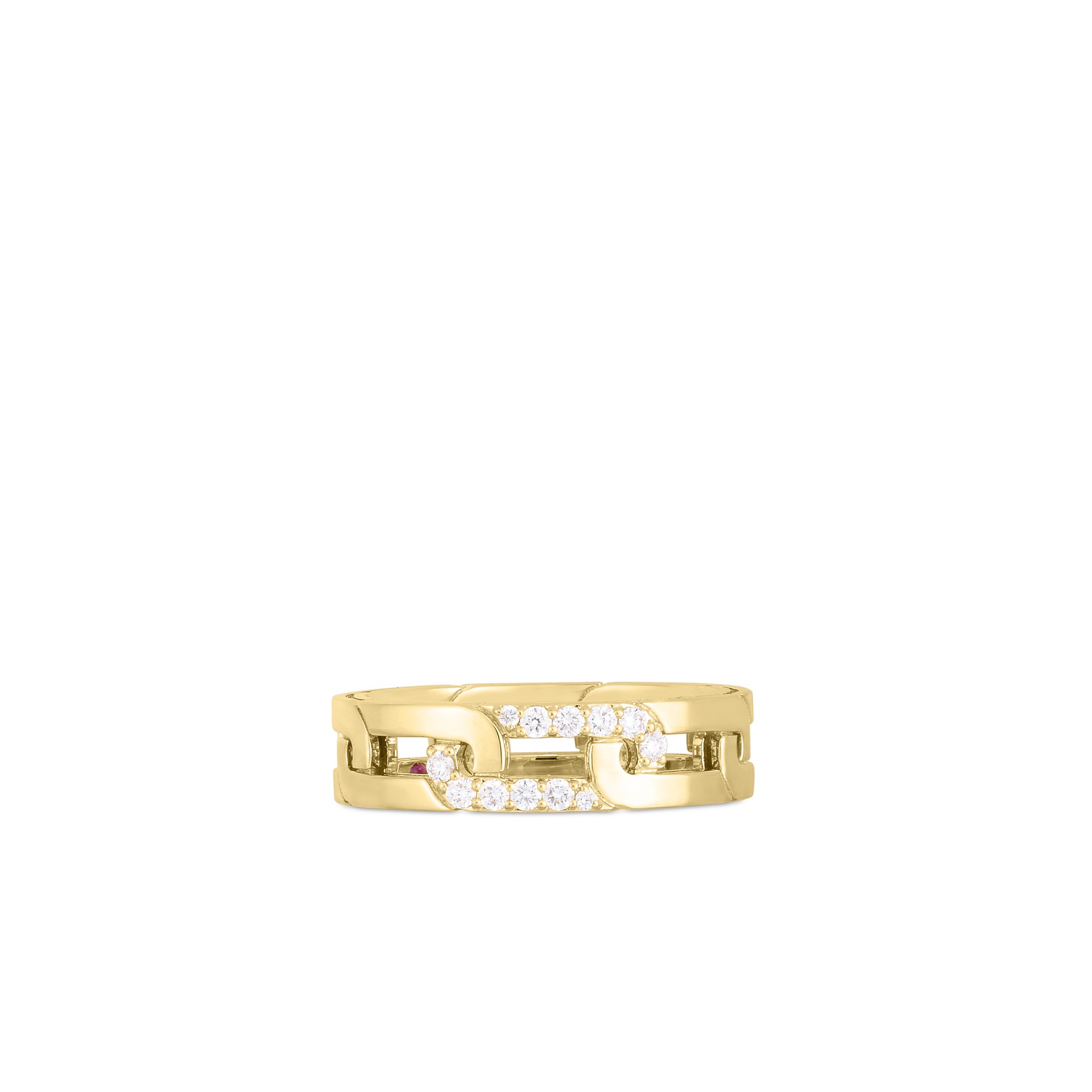 18k Yellow Gold Navarra Diamond Chain Link Ring
