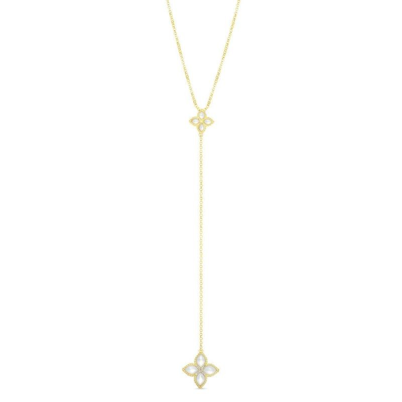 18k Yellow Gold Venetian Princess Diamond Lariat Necklace