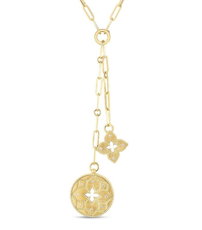 18k Yellow Gold Venetian Princess Double Diamond Necklace