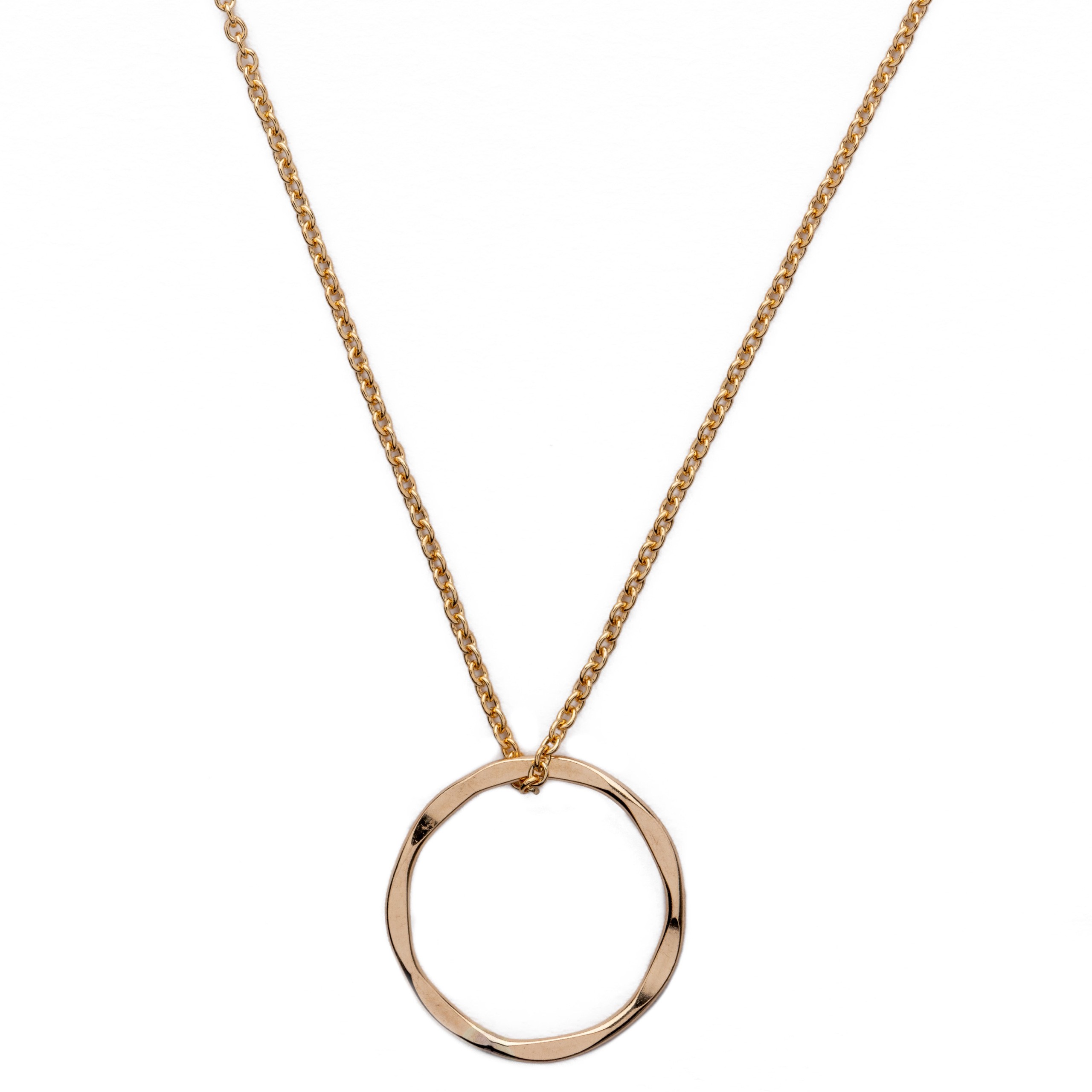 18k Yellow Gold Open Circle Necklace