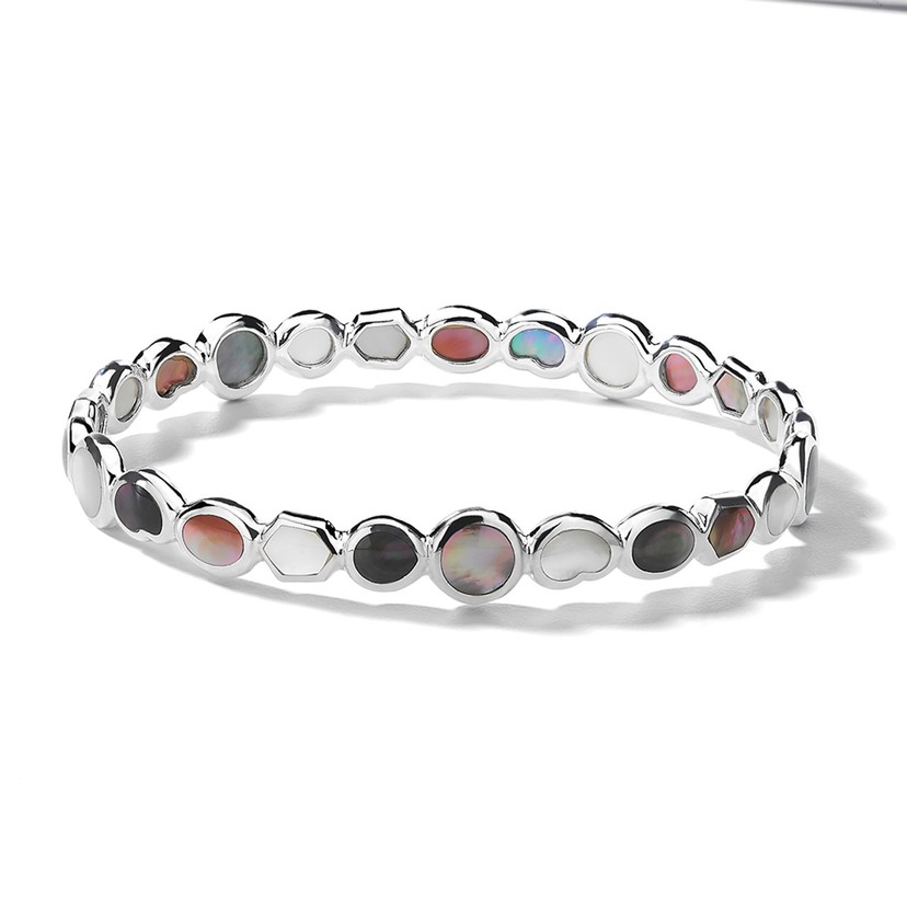 All-Over Stone Bangle in Sterling Silver