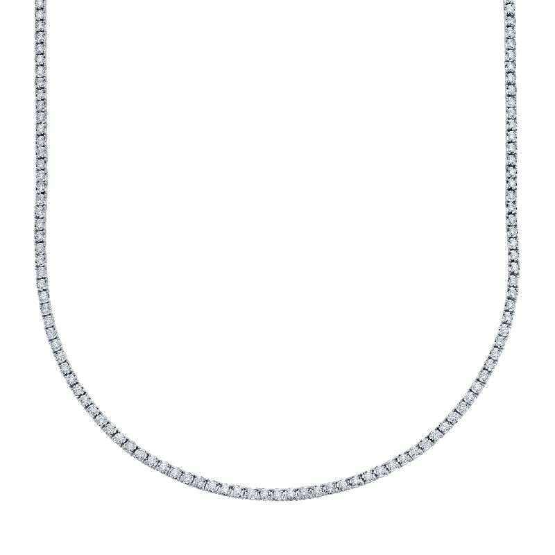 14k White Gold Diamond Tennis Necklace