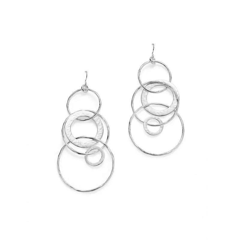 Silver Glamazon Mixed Large Link Jet Earrings