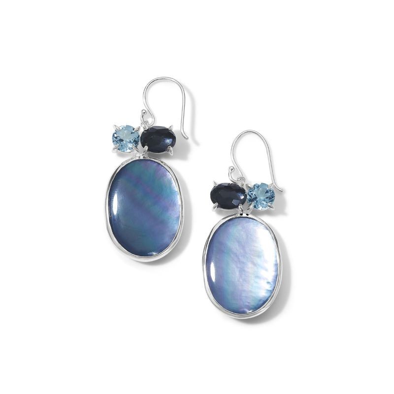Silver Rock Candy Luce 3 Stone Drop Earrings