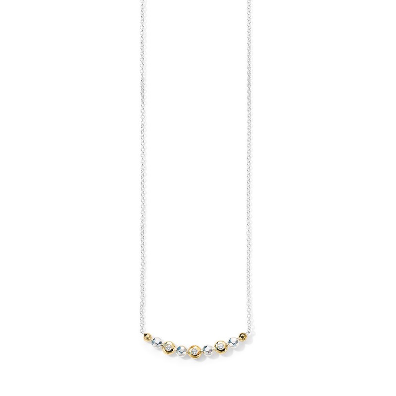 Two Tone Stardust Diamond Bar Necklace