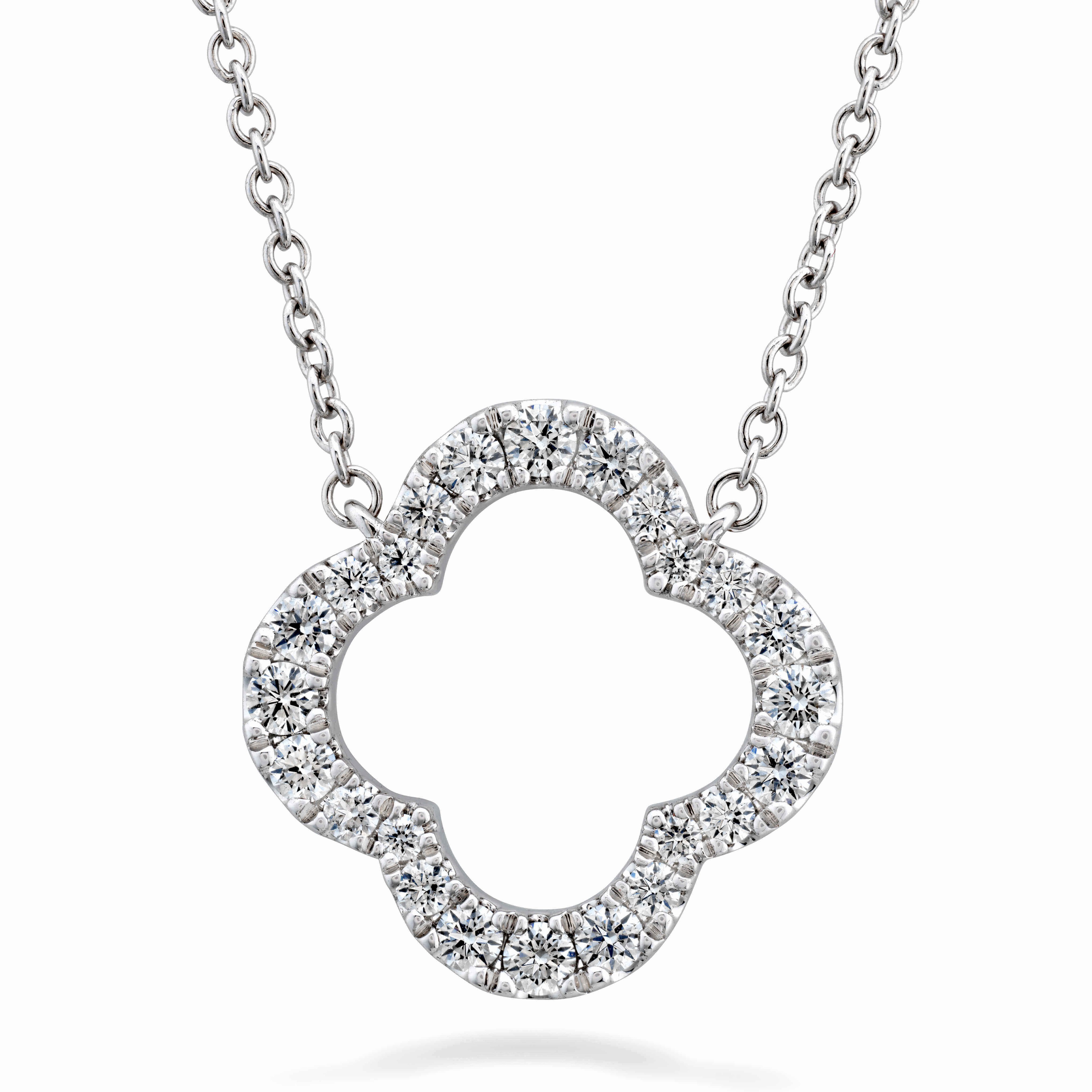 18k White Gold Signature Petal Diamond Necklace