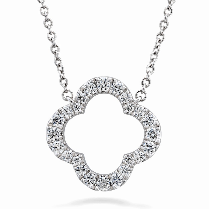 18k White Gold Signature Petal Diamond Necklace