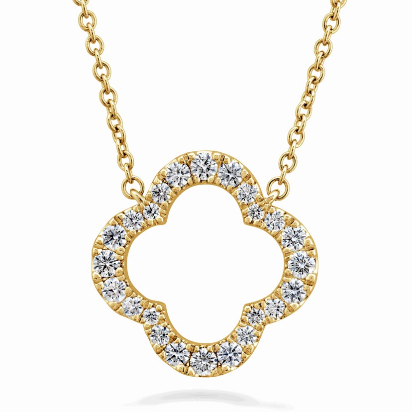 18k Yellow Gold Signature Petal Diamond Necklace
