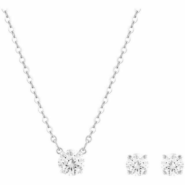 Attract Crystal Stud Earrings and Necklace Set