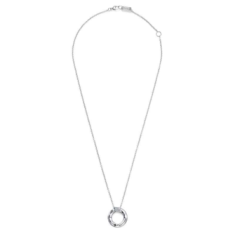 Silver Stardust Medium Open Circle Diamond Necklace