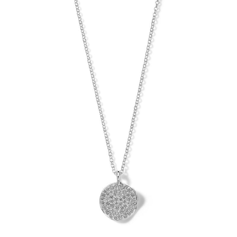 Stardust Small Pave Diamond Flower Disc Necklace