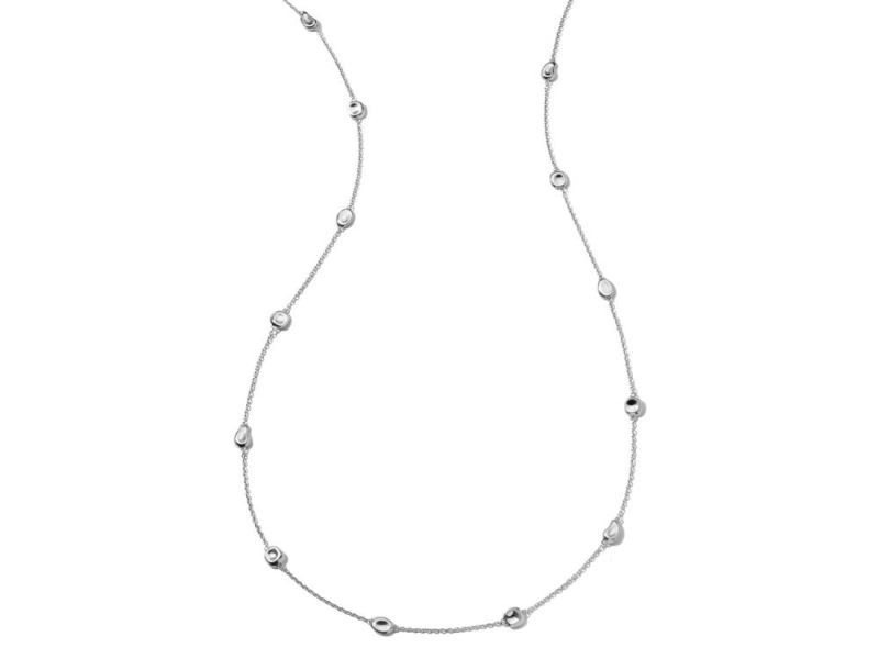 Silver Small Concave Multi Shape Chain Necklace
