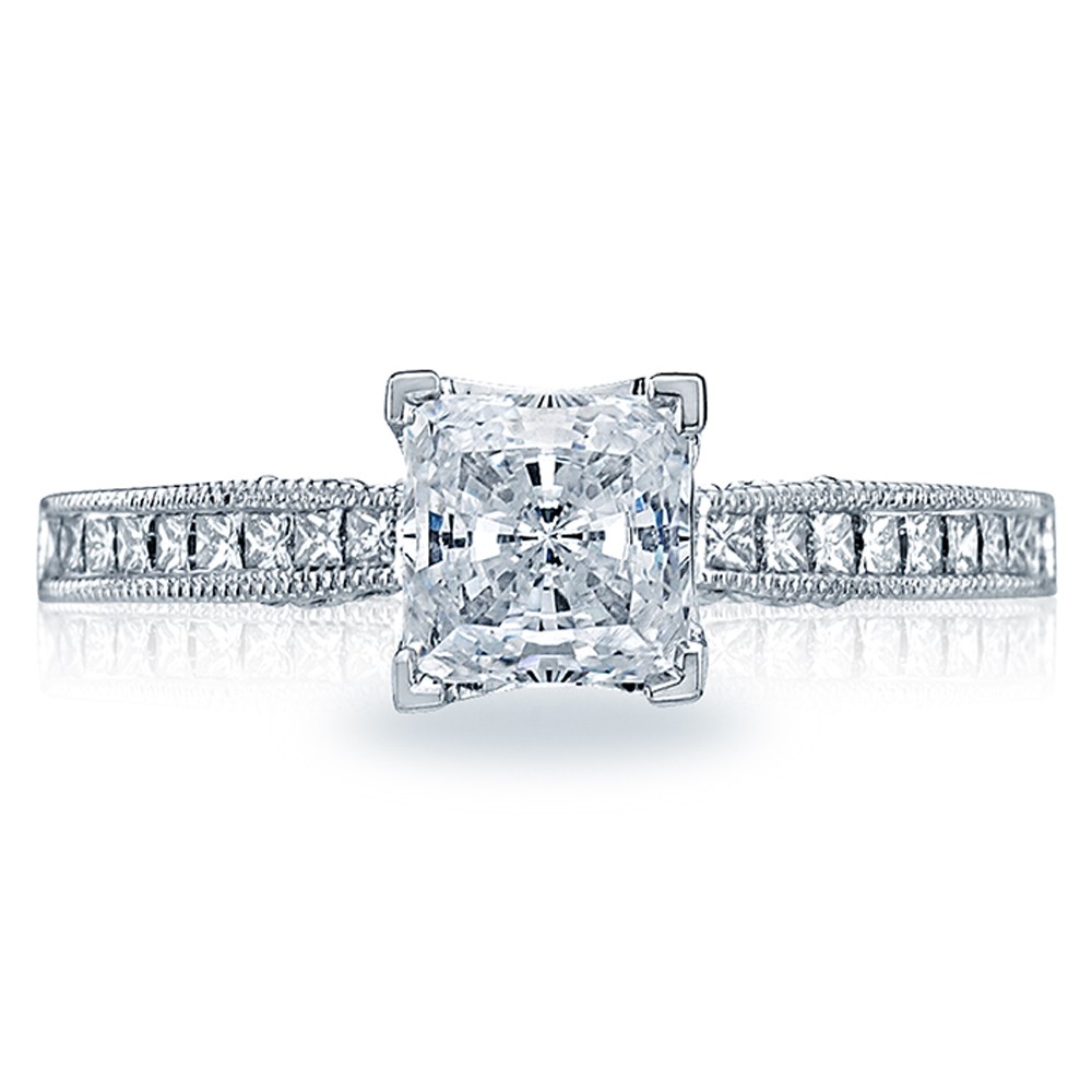 18k White Gold Princess Cut Diamond Engagement Mounting