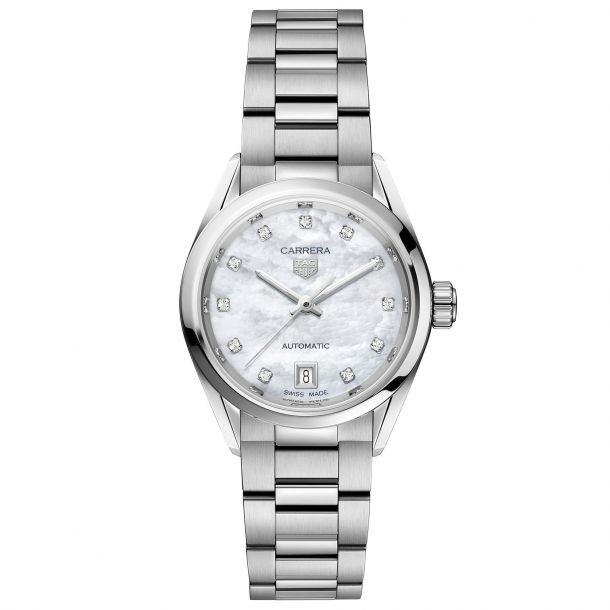 CARRERA Calibre 9 Automatic Mother-of-Pearl Diamond Dial Stainless Steel Watch