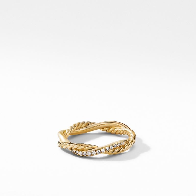 18k Yellow Gold Petite Infinity Diamond Ring