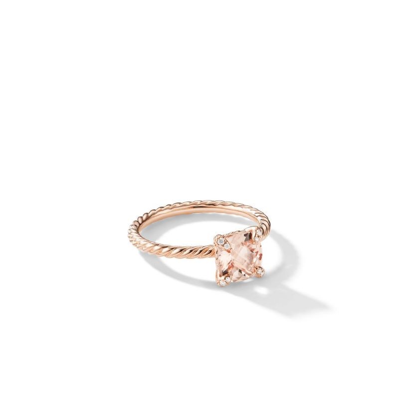 18k Rose Gold Chatelaine Morganite Diamond Ring