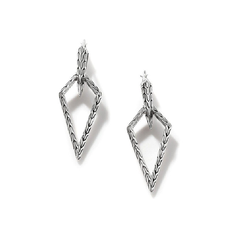 Silver Classic Chain Tiga Transformable Drop Earrings