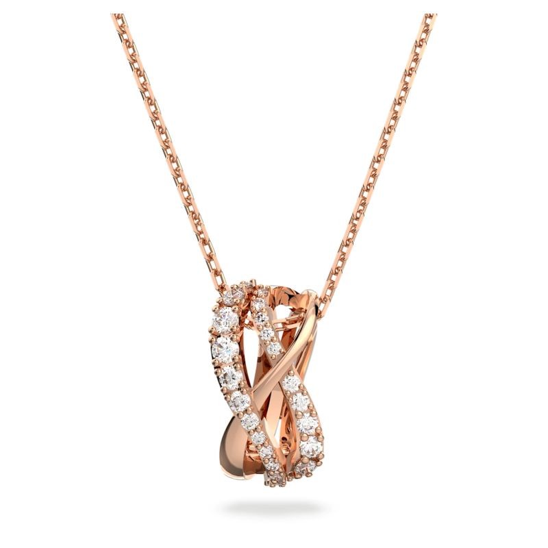 Rose Gold Tone Plated Crystal Twist Necklace