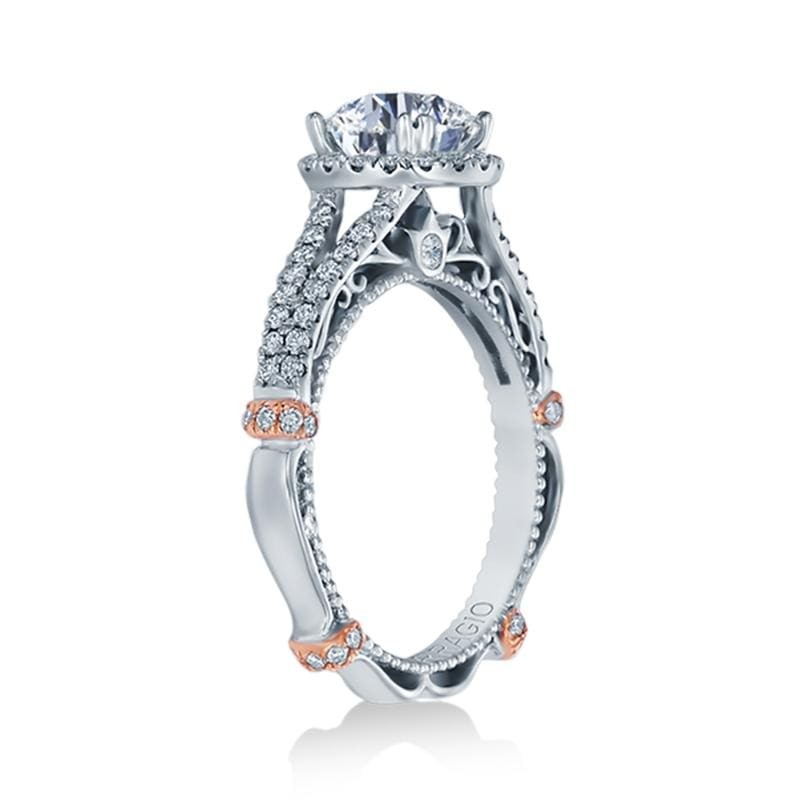 14k Rose and White Gold Engagement Ring Mounting
