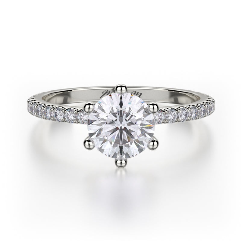 18k White Gold Crown Diamond Engagement Mounting