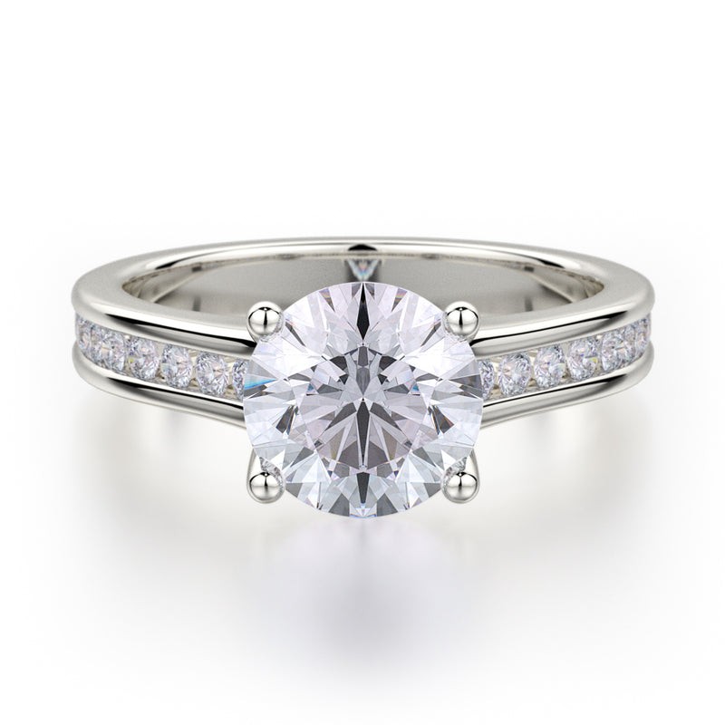 18k White Gold Channel Diamond Engagement Mounting