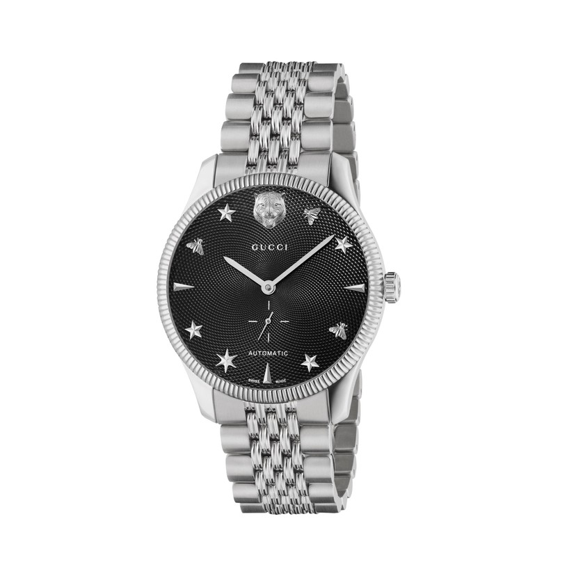 Steel G-Timeless Watch with Black Dial