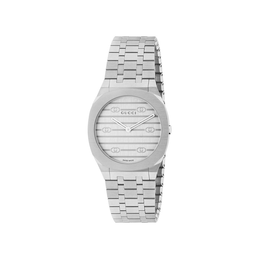 GUCCI 25H Stainless Steel Silver Dial Women's Watch