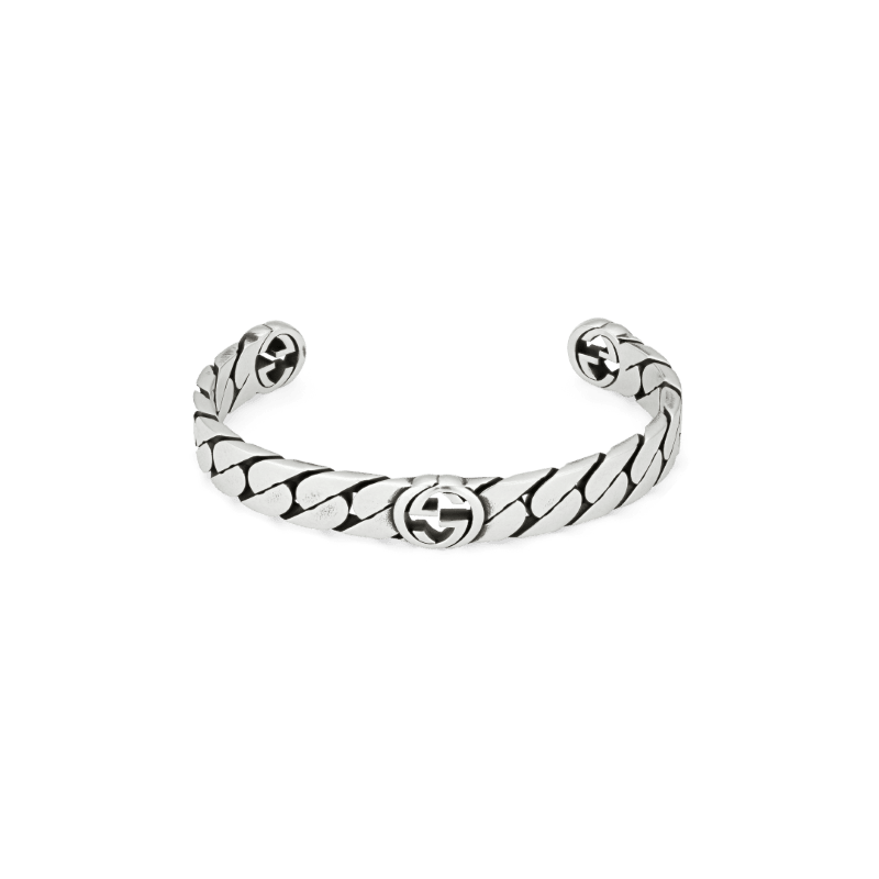 Silver Interlocking G Bangle Bracelet