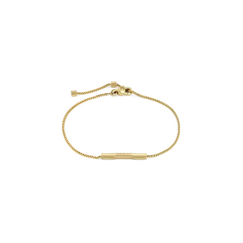 18k Yellow Gold Link To Love Bar Bracelet