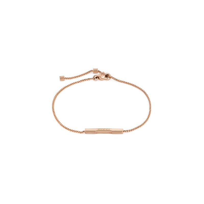18k Rose Gold Link To Love Bar Bracelet