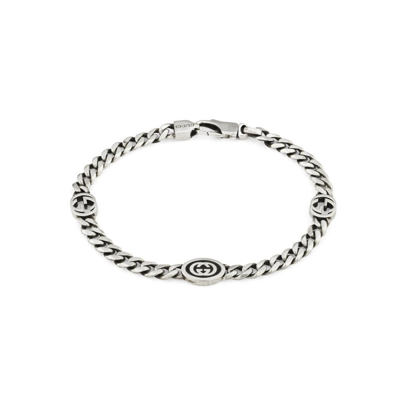 Silver Interlocking G Chain Bracelet