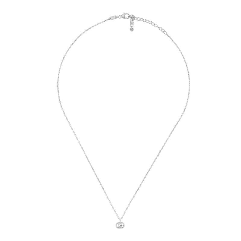 18k White Gold Small Running G Necklace