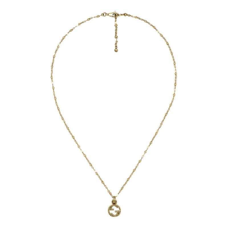 18k Yellow Gold Interlocking GG Necklace
