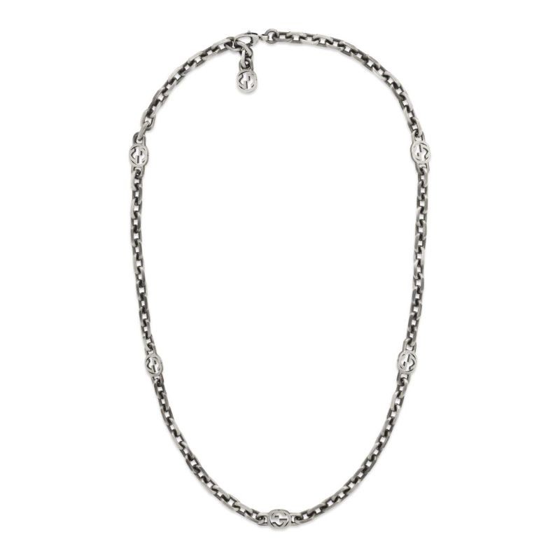 Sterling Silver Interlocking G Chain Necklace